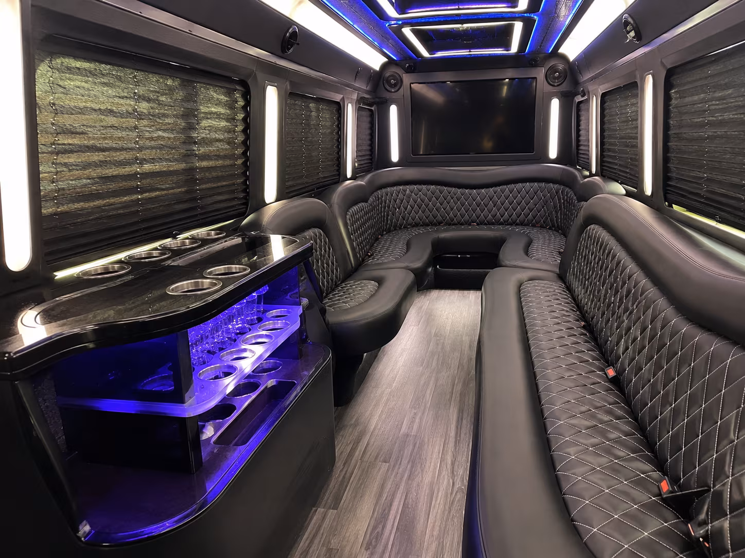 Providence Sporting Event Transportation party bus exterior
