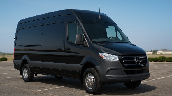 Exterior of Charter Bus Company Cambridge's 14 Passenger Sprinter Limousine in Cambridge
