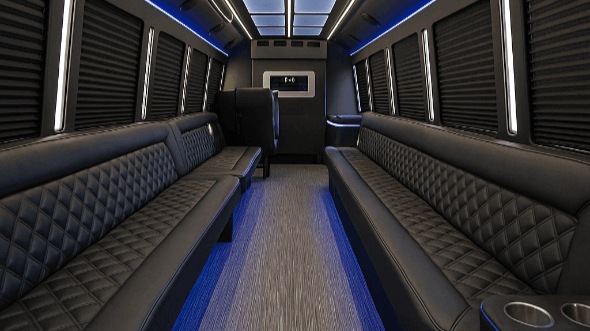 Interior of Charter Bus Company Brockton's 20 Passenger Party Bus in Brockton