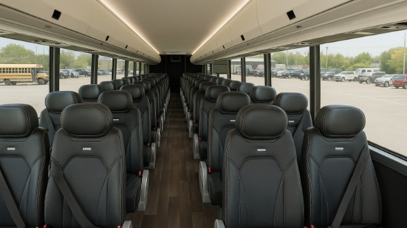 Interior of Charter Bus Company Providence's 28 Passenger Minibus in Providence