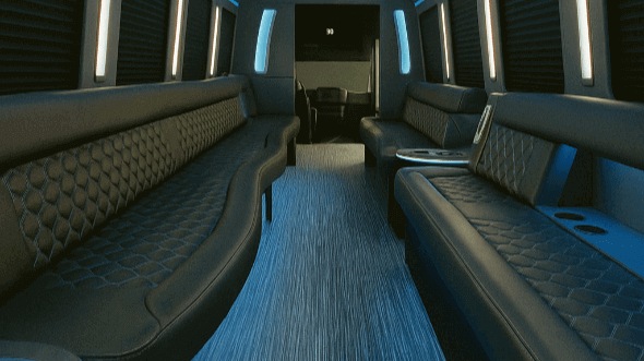 Interior of Charter Bus Company Framingham's 28 Passenger Party Bus in Framingham