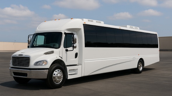 Exterior of Charter Bus Company Framingham's 30 Passenger Party Bus in Framingham