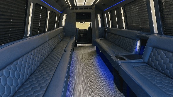 Interior of Charter Bus Company Framingham's 30 Passenger Party Bus in Framingham