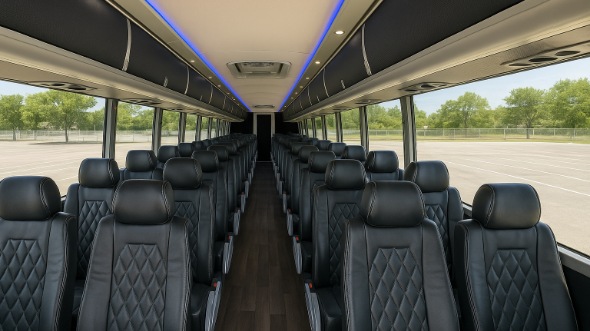 Interior of Charter Bus Company Providence's 40 Passenger Charter Bus in Providence