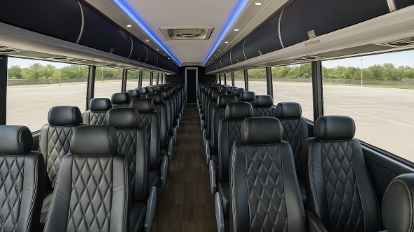 Interior of Charter Bus Company Providence's 44 Passenger Charter Bus in Providence