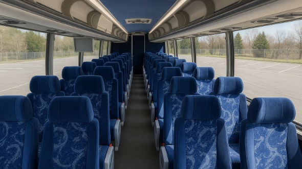 Interior of Charter Bus Company Providence's 45 Passenger Charter Bus in Providence
