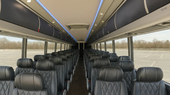 Interior of Charter Bus Company Providence's 46 Passenger Charter Bus in Providence