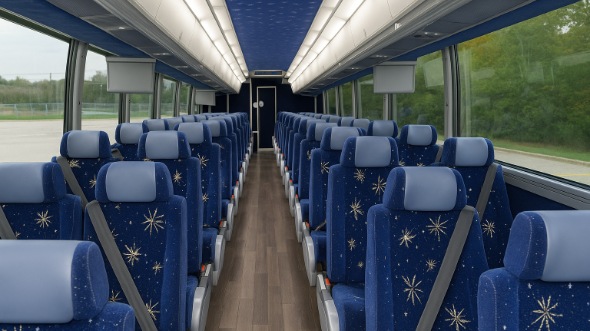 Interior of Charter Bus Company Providence's 47 Passenger Charter Bus in Providence