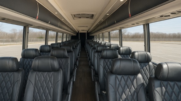 Interior of Charter Bus Company Providence's 51 Passenger Charter Bus in Providence