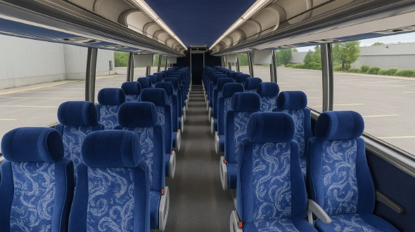 Interior of Charter Bus Company Providence's 54 Passenger Charter Bus in Providence