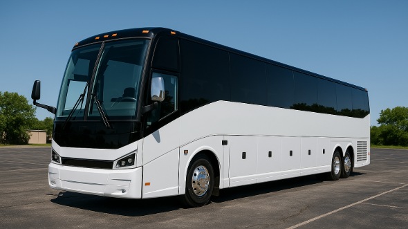 Exterior of Charter Bus Company Providence's 54 Passenger Charter Bus in Providence