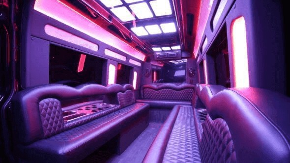 providence 18 passenger party bus interior